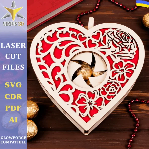 Caja De Regalo Con Forma De Corazon De San Valentin Creativo Digital